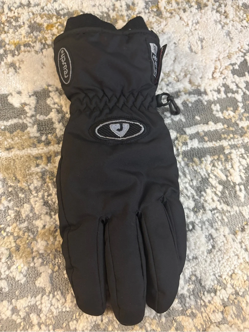 Vintage Reusch Pro Thermo 30 PrimaLoft Lobster Ski Gloves Black Leather Size 6.5